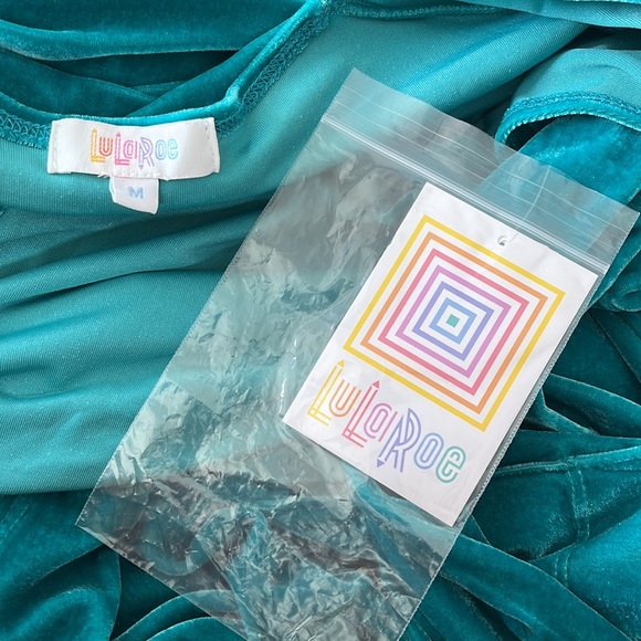 Turquoise Open Front Long Sleeve LulaRoe Robe - Picture 3 of 4